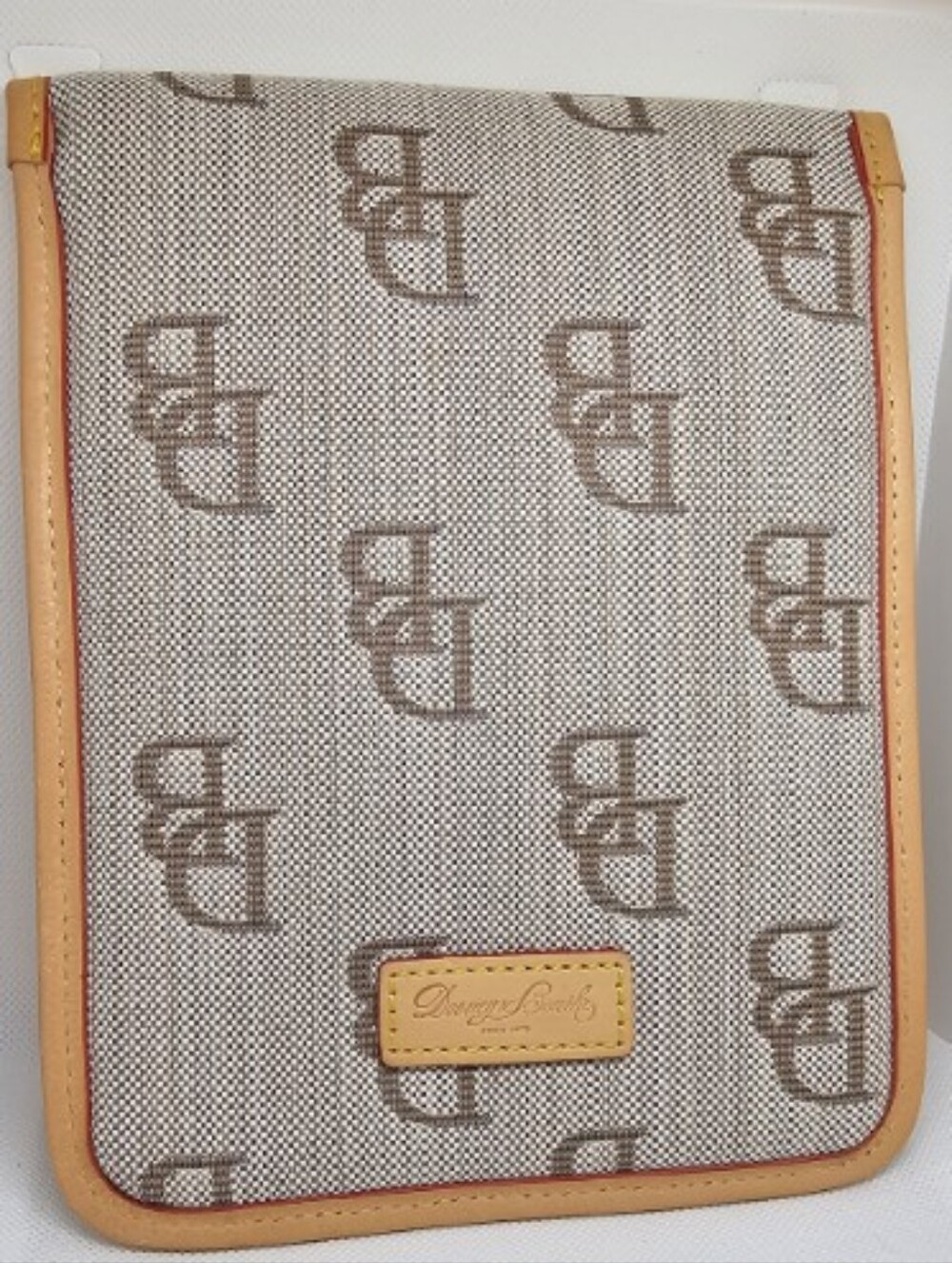 DOONEY & BOURKE MONOGRAM IPAD/ TABLET Pouch with Tan Leather Trim - Picture 2 of 3